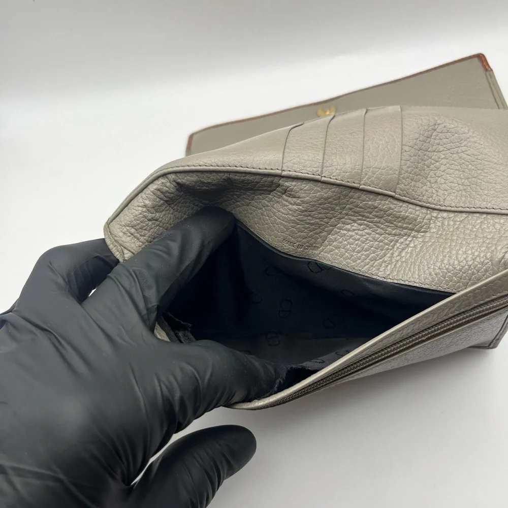 Christian Dior Two-Tone Clutch with Micro-CD Detail w/ COA